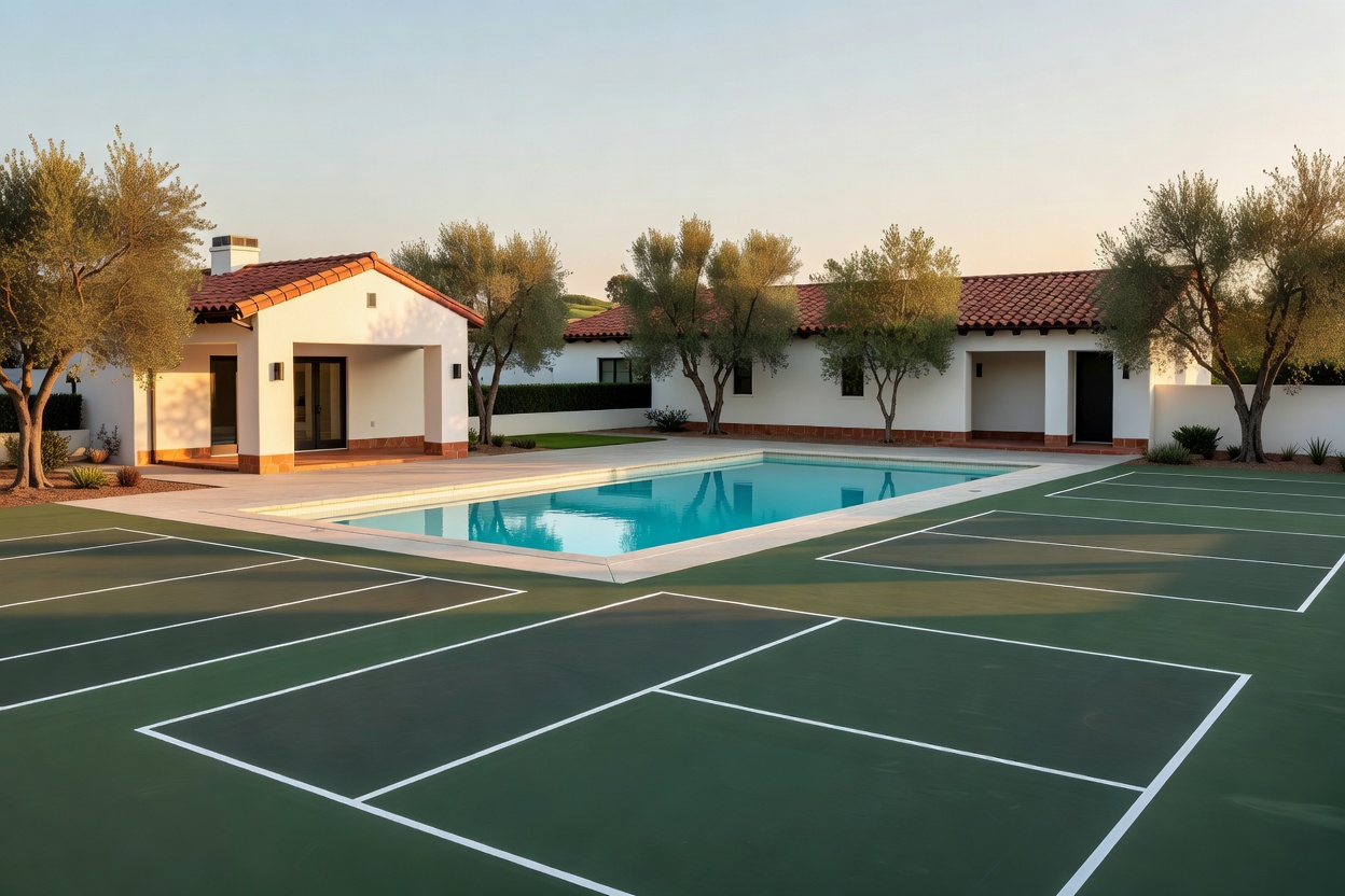 Community pool and pickleball courts
